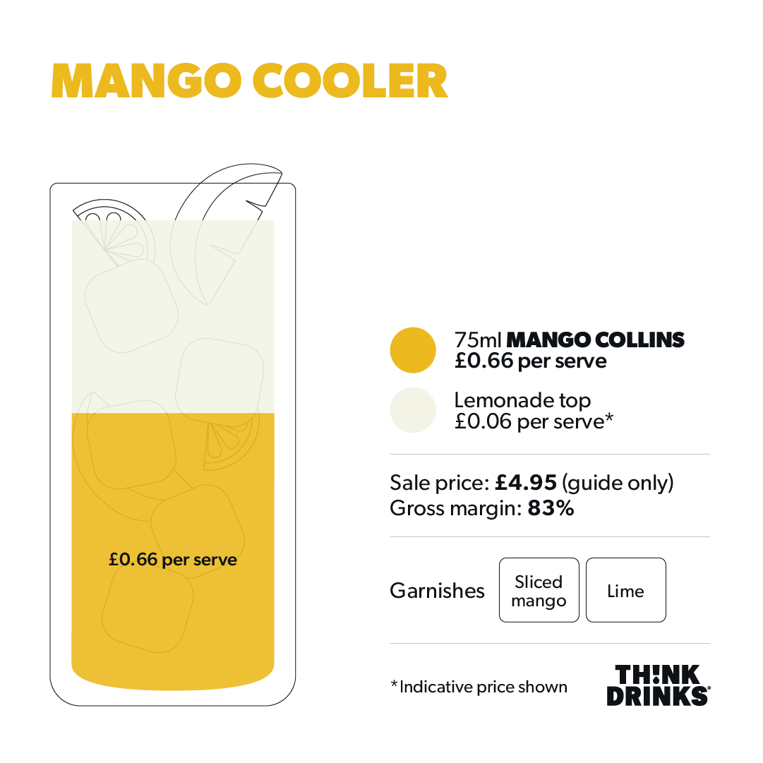 Mango Collins Cocktail Base - 2 x 2.25L