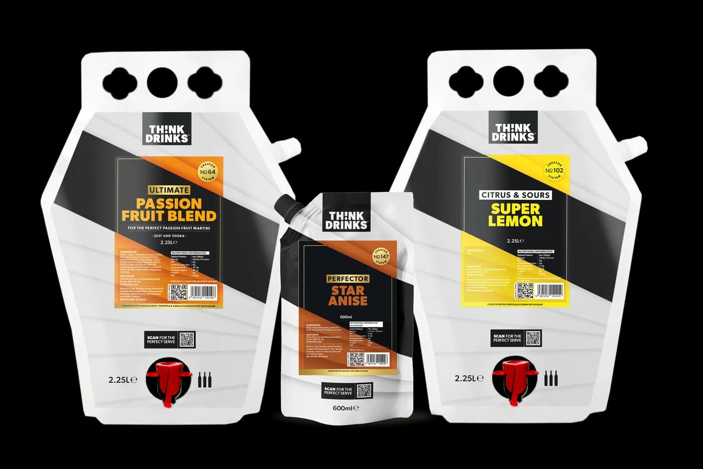 The Think Drinks pouch range